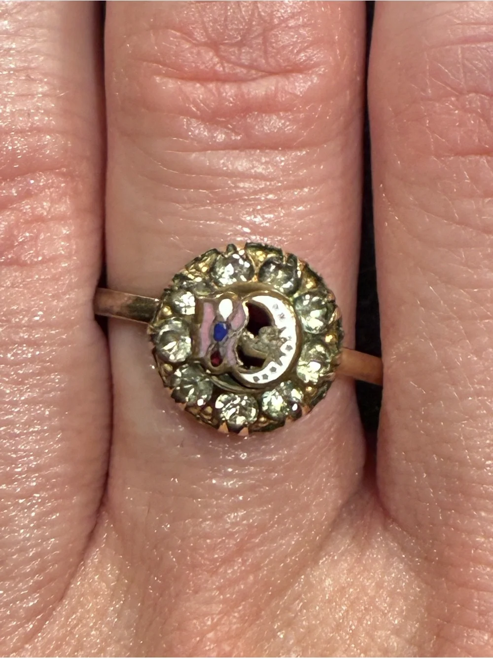 Antique Clark & Coombs 14k RGP Daughters of Rebekah Ring